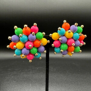 Confetti Pop Vintage Starburst Clip On Earrings